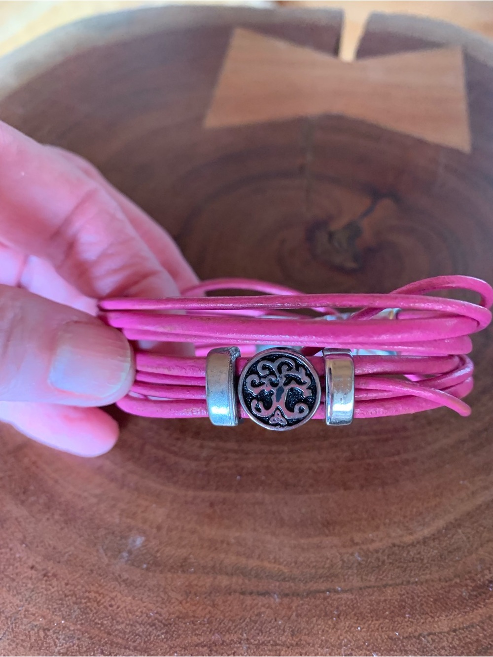 PICK ANY 3 ITEMS FOR $10 - Pink Multi-Strand Leather Bracelet with Celtic Design
